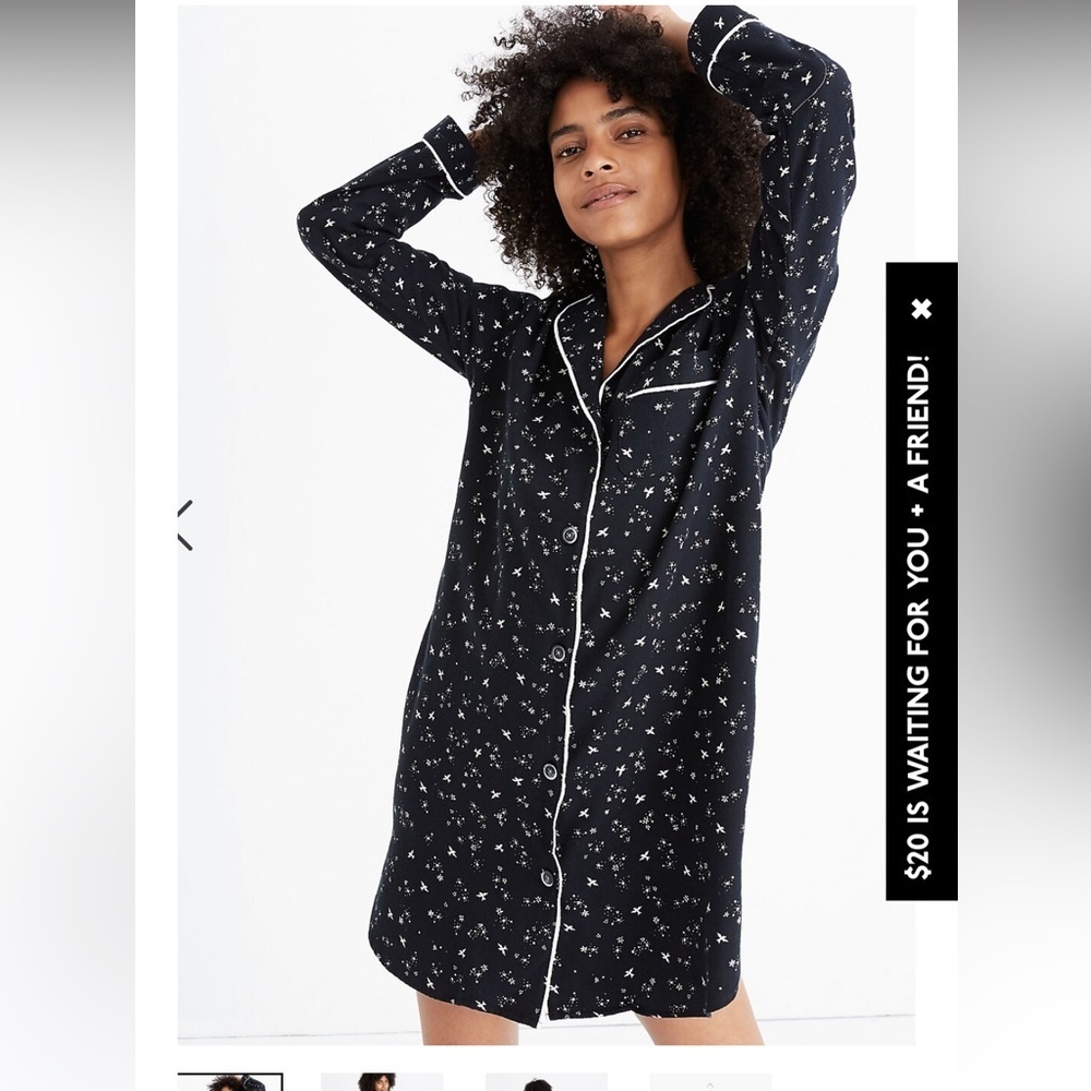 Madewell Bedtime Nightshirt in Winter Doves